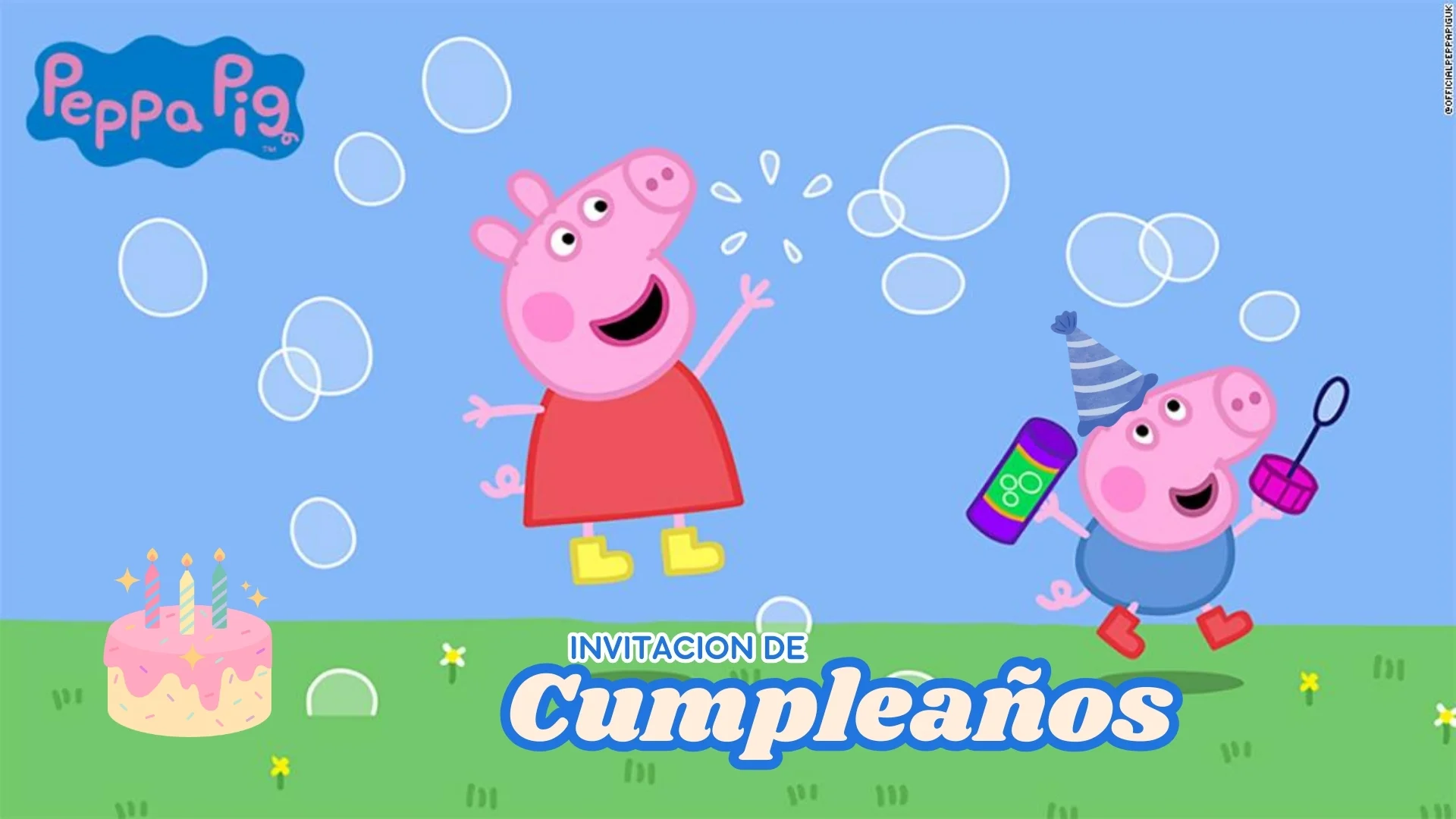 invitacion de cumpleaños de peppa pig digital